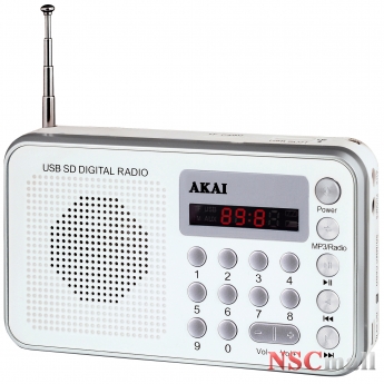 Radio Akai  portabil DR002A-521, USB, Alb
